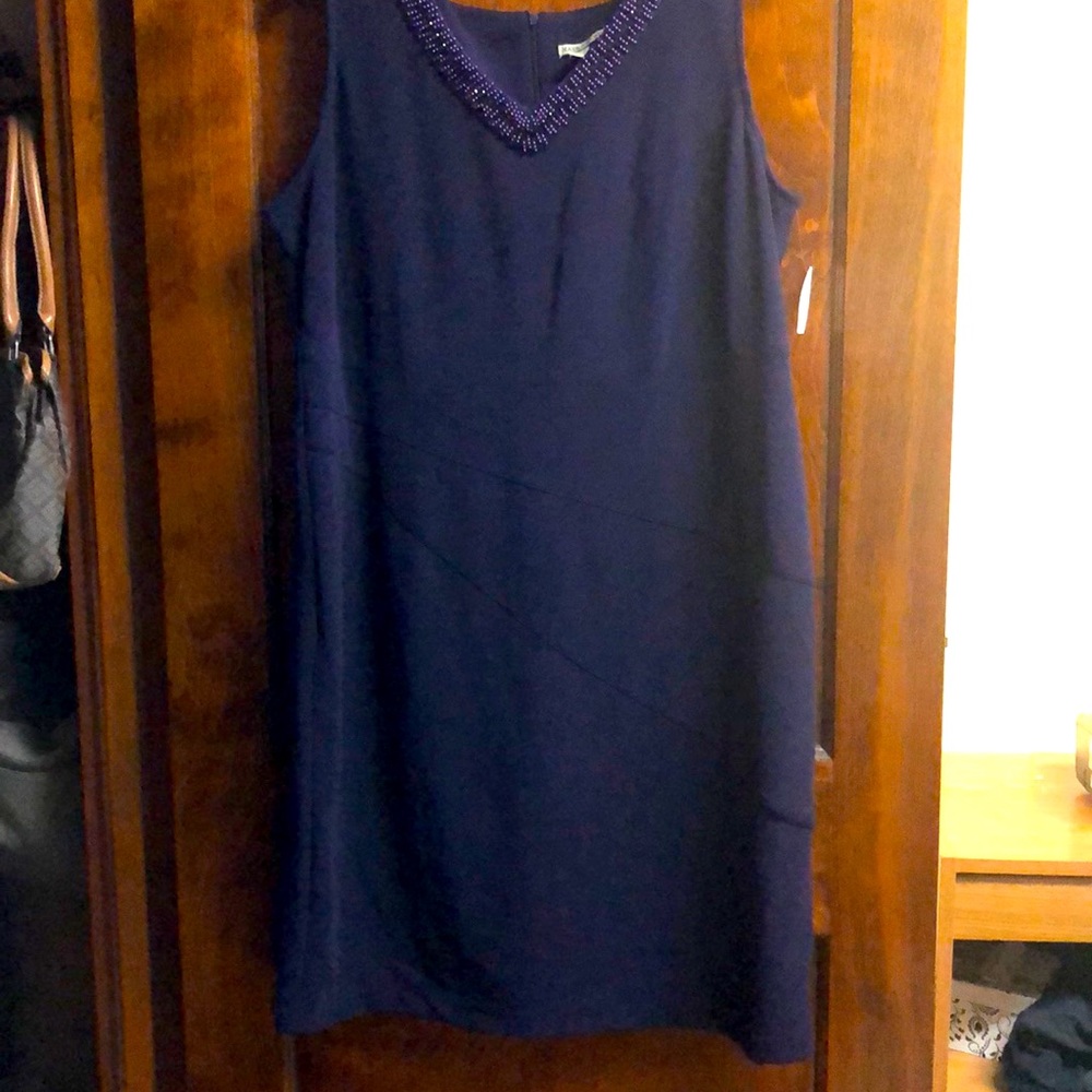 Maya Brooke sleeveless dress with sweater